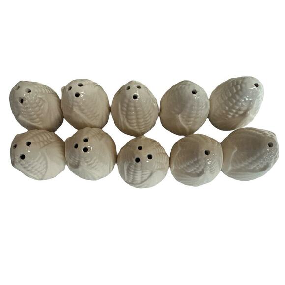 Vintage Cream Corn Plate Salt & Pepper Shaker Set of 6 10" X 8" - Picture 3 of 3